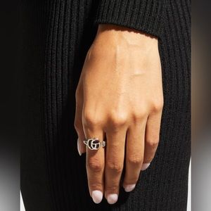 GG Marmont Key Sterling Silver Ring, Size 6, Lightly Worn
